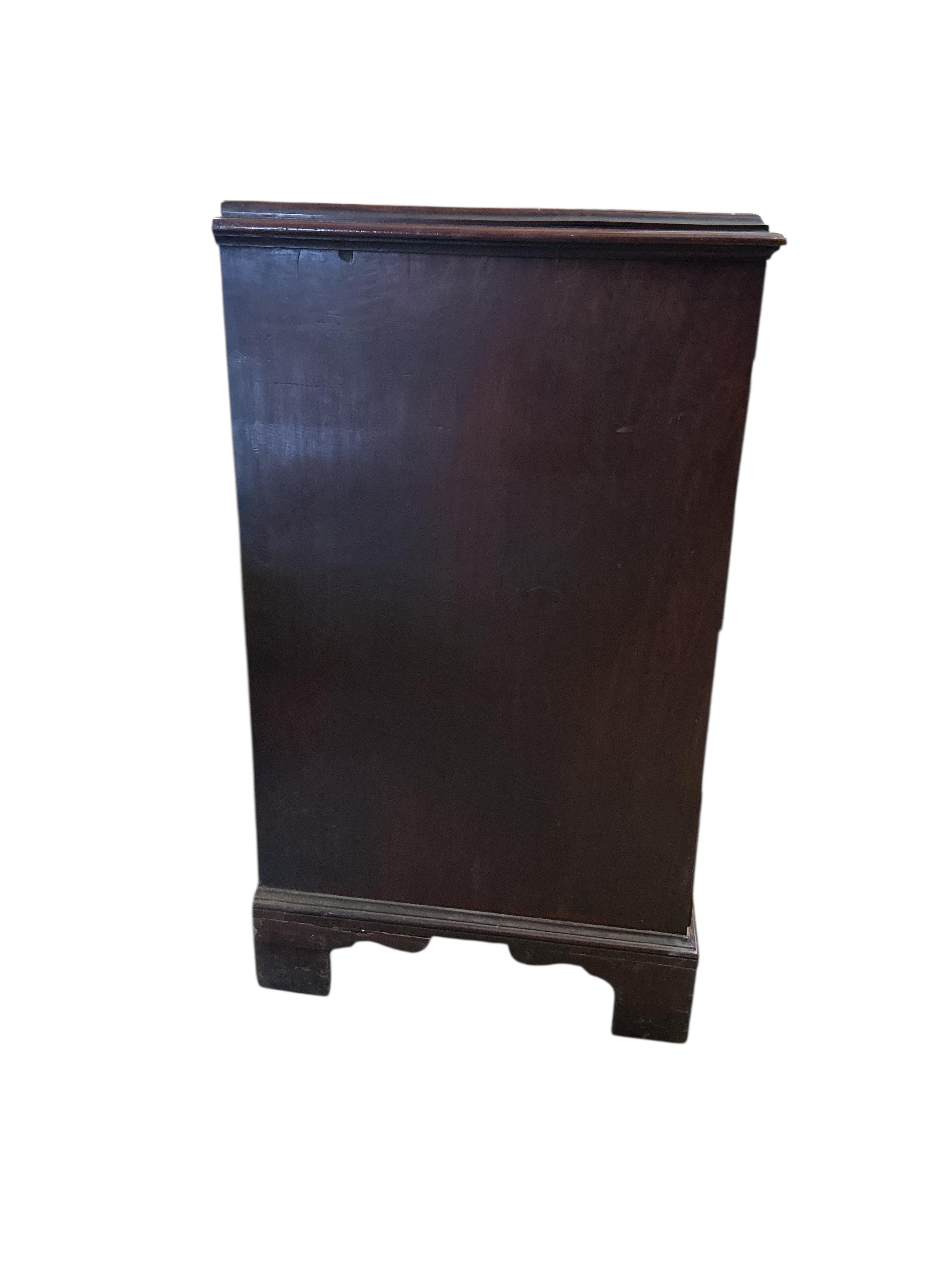 A George III mahogany secretaire chest, width 121cm, depth 62cm, height 109cm